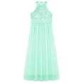 thumbnail image 4 of TiaoBug Kids Girls Halter Neck Lace Dress Long Maxi Junior Bridesmaid Dresses, 4 of 5