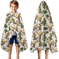 thumbnail image 3 of Beige Buffalo Skull Cactus Pattern Hooded Bath Towel，50"x30" for Ages 3 To 12 Kids, Quick Dry Lightweight Soft Microfiber Hood Beach Towel Cover Up for Kids, 3 of 7