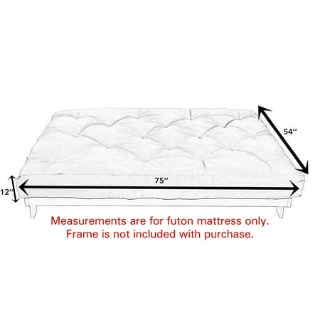 Humble and Haute Full-Size 12-inch Red Suede Futon Mattress
