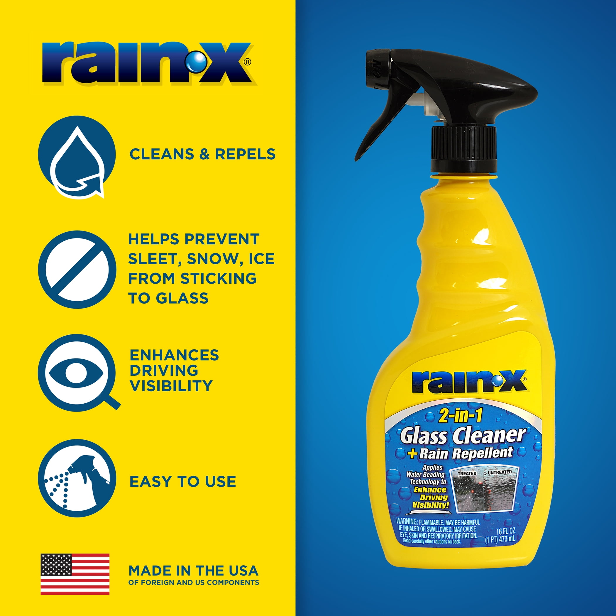 Rain-x® Cerami-x Glass Cleaner + Water Repellent, 23 .oz