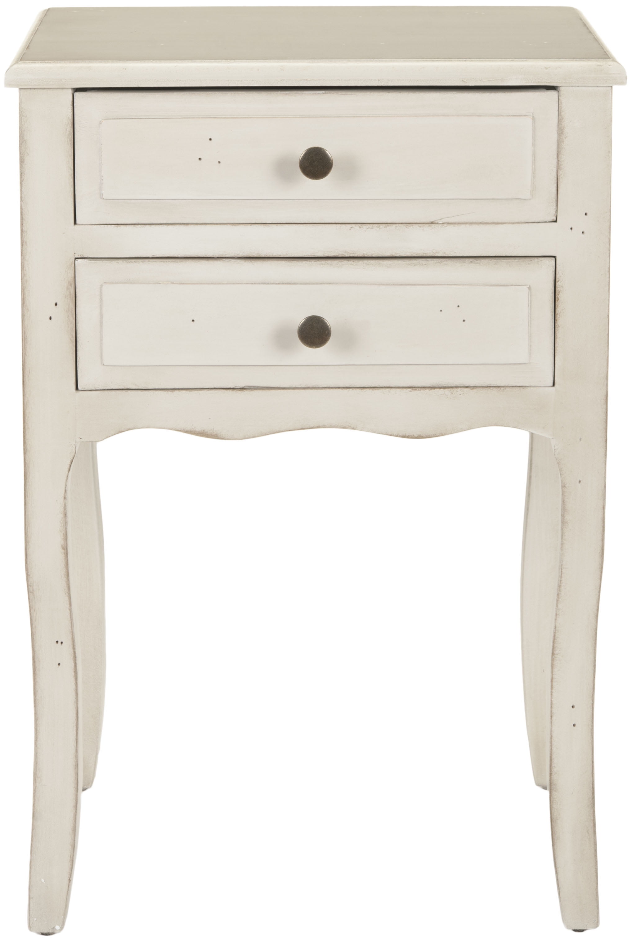 SAFAVIEH Lori Country Nautical End Table w/ 2 Storage Drawers, White