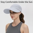 thumbnail image 4 of Adjustable Wide Brim Baseball Cap, Lightweight Seasonal Sun Hat, Outdoor Casual Peaked Cap, Women Breathable Extended Brim Cap for Outing Summer Activity All Weather Sun Protection Hat,White, 4 of 9