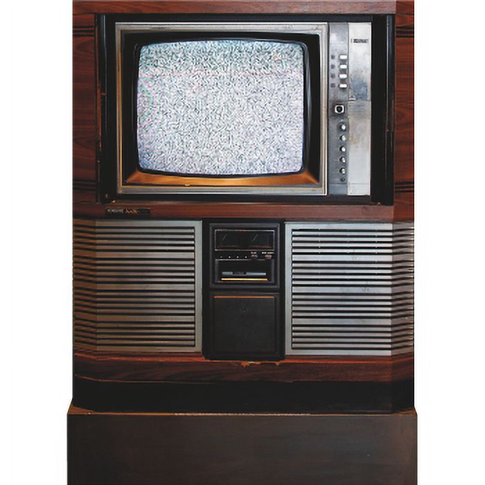 Wet Paint Static Noise Printing Design Retro 80s Vintage CRT Cardboard Stand-Up, 64 x 47 Inches