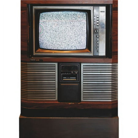 Wet Paint Static Noise Printing Design Retro 80s Vintage CRT Cardboard Stand-Up, 64 x 47 Inches