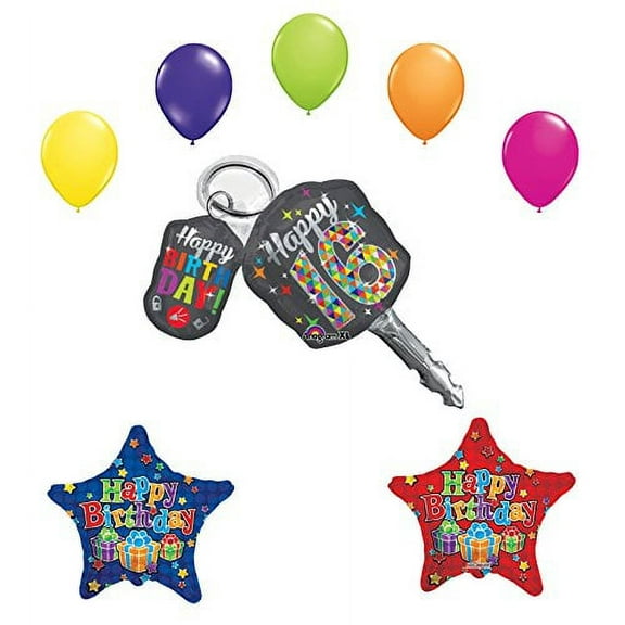 Sweet 16 Birthday Party Supplies Balloon Bouquet Car Keys Decoration
