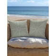 thumbnail image 5 of Outdoor Pillows Waterproof, Sage Green Striped Throw Pillows with Inserts Included, Farmhouse Stripes Geometric Abstract Indoor Outdoor Decorative Lumbar Pillow for Bed/Couch/Patio 18"x18", 1Pcs, 5 of 8