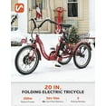thumbnail image 2 of Viribus 20" Folding Electric Tricycle with 350W Motor 36V 13Ah Battery Maroon, 2 of 10