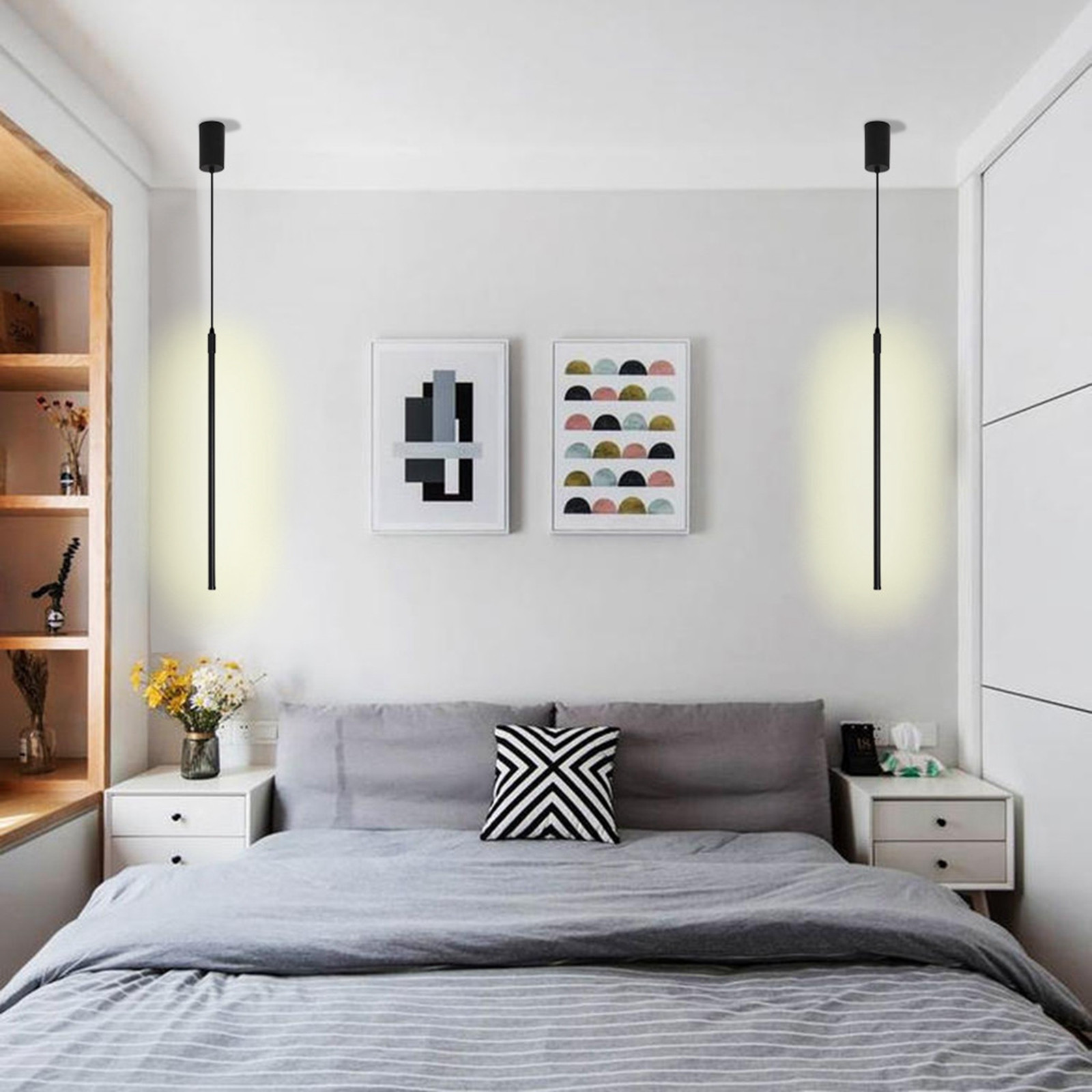 black ceiling light bedroom