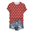 thumbnail image 5 of Womens Oversized Tshirts Casual Short Sleeve Basic Summer Tops for Women Red M, 5 of 5