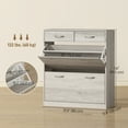 thumbnail image 3 of HOMCOM Entryway Cabinet with 2 Flip Drawers for 12 Pairs of Shoes Grey, 3 of 10
