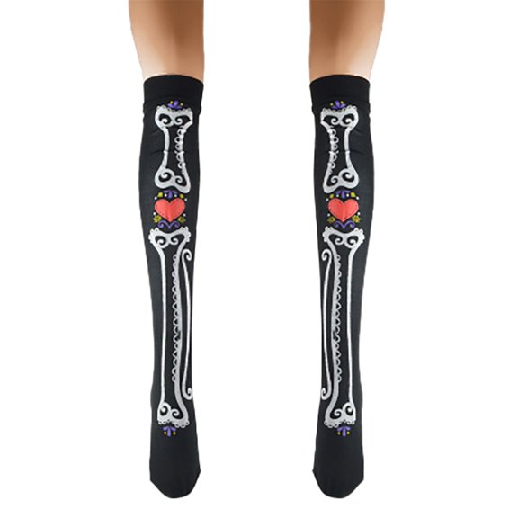 Women's Halloween Socks Festival Skeleton Socks Head Socks Ball Party Funny Silk Socks