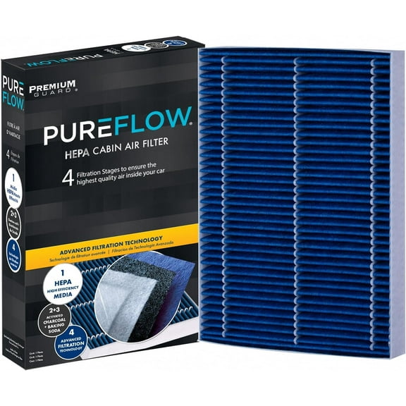 PureFlow HEPA Cabin Air Filter PC6176HX | Fits 2024 JMC Grand Avenue, 2011-2023 Dodge Charger, 2011-2023 Chrysler 300, 2011-2023 Dodge Challenger