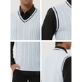 thumbnail image 5 of Unique Bargains Men's Classic Knitted Sleeveless V-Neck Pullover Sweater Vest L Light Gray, 5 of 5