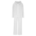thumbnail image 4 of YUGYXL Womens Pajama Sets Long Sleeve Sleepwear Matching Drawstring Elastic Pj Pants Ribbed Knit 2 Piece Lounge Set White S, 4 of 6