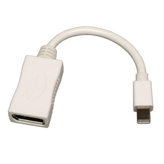 Tripp Lite P139-06N-DP Audio/Video Cable Adapter - for Monitor - 6" - 1 x Mini DisplayPort Male Digital Audio/Video - 1 x DisplayPort Female Digital Audio/Video - White