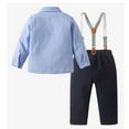 thumbnail image 4 of Boys Suits Formal Long Sleeve Shirt Suspenders Pants Casual Birthday Party Attire Comfortable 2 Piece Outfits 2-3 Y, 4 of 9