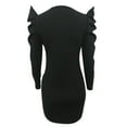 thumbnail image 5 of ChaoHeng Women Dresses Clearance under $10 Trendy Dresses for Women 2025 Classy Winter Women Dress High Collar Bishop Sleeve Package Hip Dress, 5 of 8