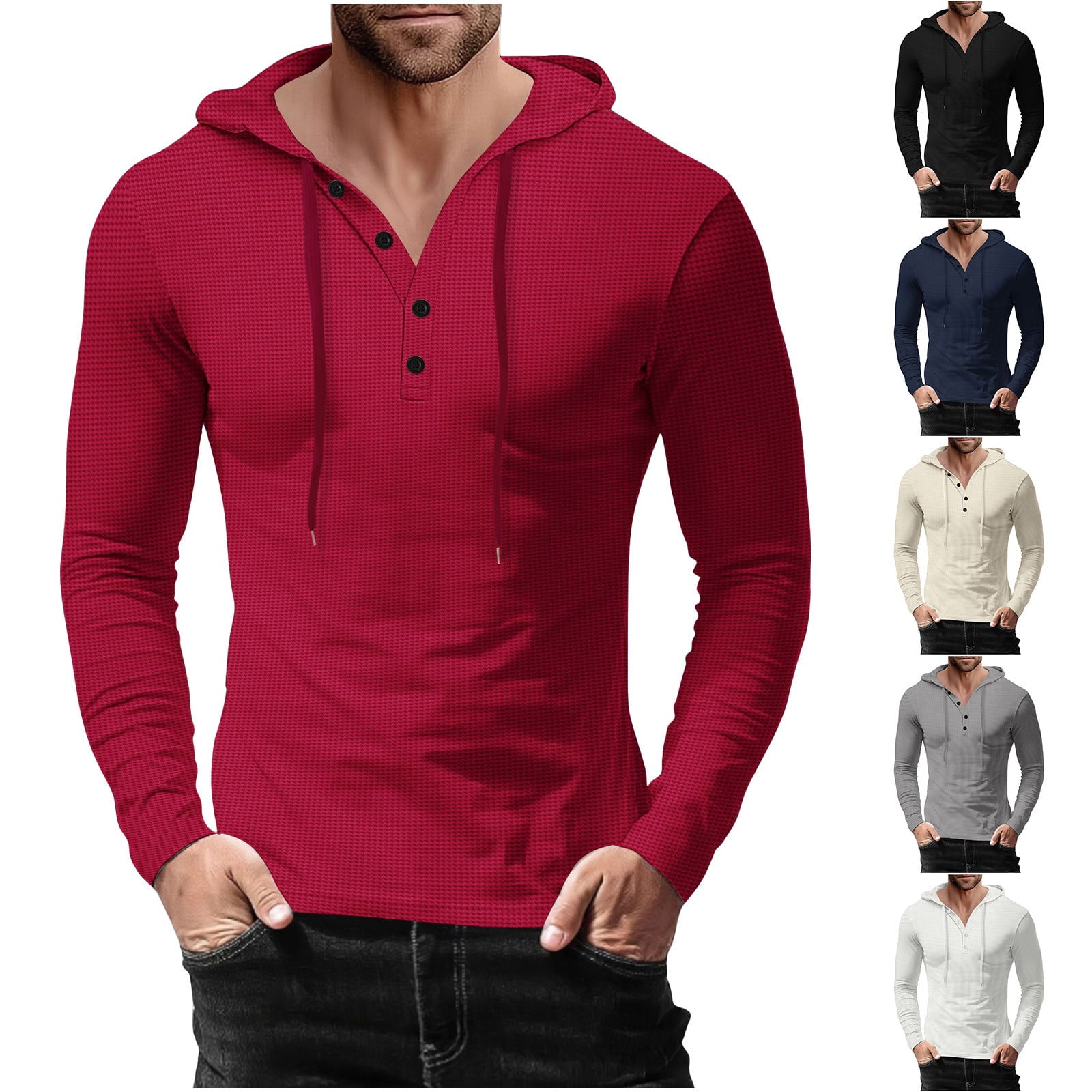 TRFIC Men's Fleece Workout Athletic Pullover Hoodie Long