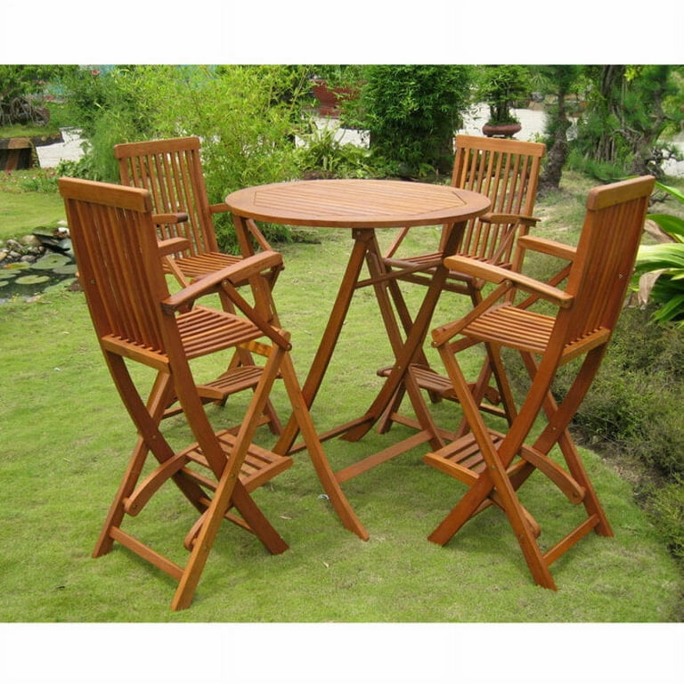 International Caravan Seville Set of 5 Bar Height Table Group International Caravan Seville Set of 5 Bar Height Table Group