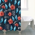 thumbnail image 5 of Romantic Tropical Floral and Butterfly Shower Curtain 72x84 Inches, Bright Botanical Look with Hooks, 5 of 5