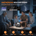 thumbnail image 3 of AUOSHI 20000mAh Weather Radio, NOAA/AM/FM Emergency Radio with USB/Solar/Hand Crank Charging, Flashlight, SOS Alarm, Compass, Battery Operated for Hurricane Preparedness, 3 of 8