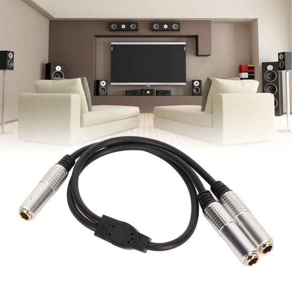 Cable Adaptador De 6,35 Mm A Doble De 6,35 Mm, Cable Divisor En Y De 6,35 Mm Hembra A Hembra Conector Chapado En Oro Duradero Y Estable Para Amplificadores Para Guitarras