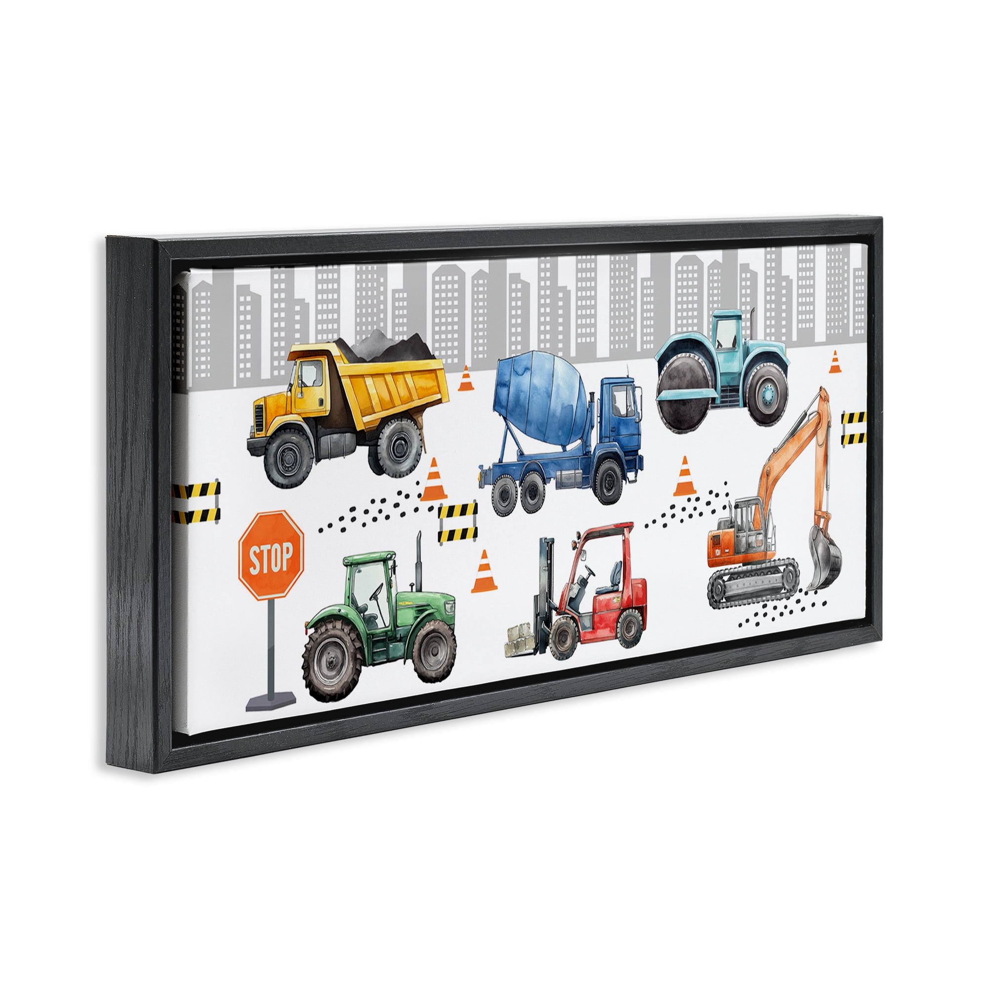 Stupell Industries City Keeps On Moving Black Framed Floater Canvas Wall Art, design by Christine Simpson Art