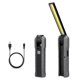 thumbnail image 5 of Linterna portátil, luz de trabajo LED de 4 velocidades, linterna plegable, herramientas de iluminación recargables, luz COB para acampar de noche, pescar y hacer senderismo Inevent OD002800-00B, 5 of 7