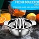 thumbnail image 4 of Exprimidor de limón de acero inoxidable | Prensa manual de cítricos con recipiente de tazón | Extractor de jugo de frutas de alta resistencia para limones, naranjas, limas | Fácil de limpiar, 4 of 5