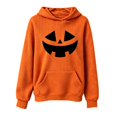 thumbnail image 4 of Coerni Girls Hoodie Halloween Jack-O'-Lantern Orange Hooded Pullover Soft Waffle Knit Sweatshirt with Kangaroo Pocket Kids Fall Versatile Top, 4 of 4