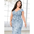 thumbnail image 2 of AURA Plus Size Evening Dress Slim Fit Fishtail Long Formal Banquet Gown Spandex Embroidery 0XL 4XL, 2 of 7
