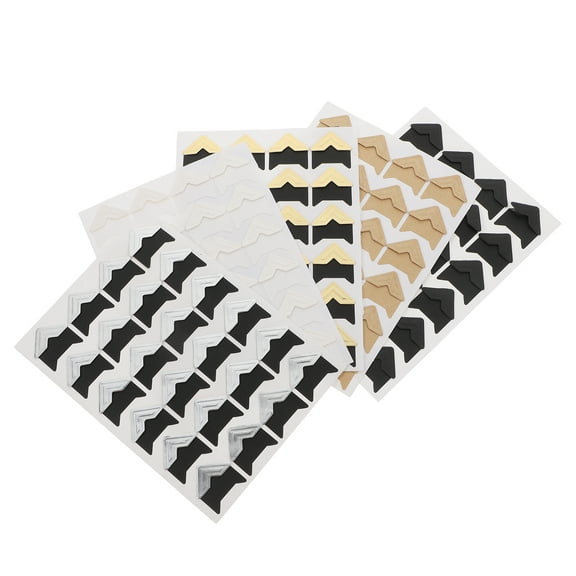 FONDOTIN Photo Frame Fixed Stickers Album Corners Black Kraft Paper 120Pcs