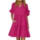 thumbnail image 1 of Vestido de Verano de Manga Corta para las Mujeres una Línea de Playa Casual, Bolsillos de Primavera Suelto Vestido de Poliéster, 1 of 9