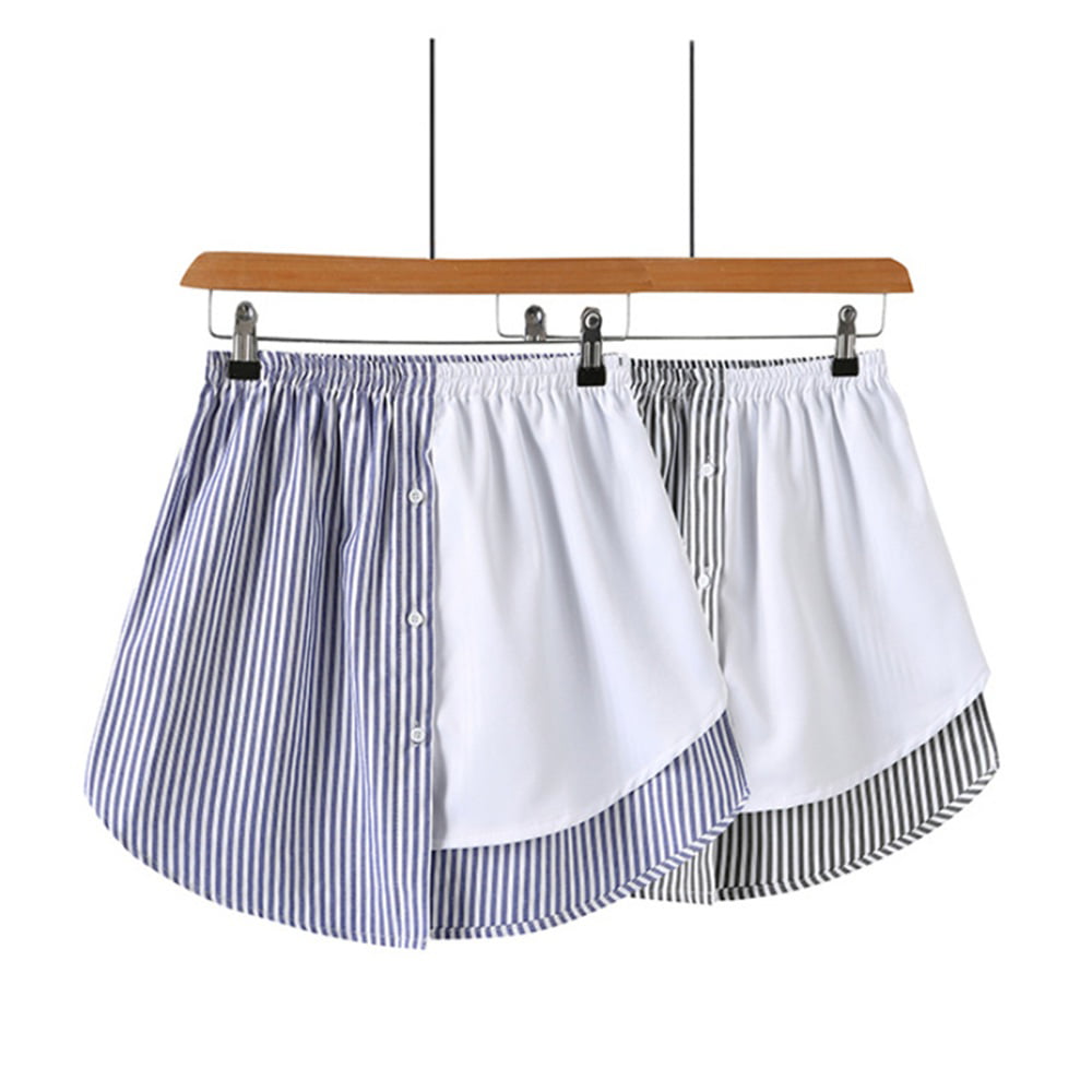 2 Pieces Adjustable Layering Fake Top Lower Sweep Shirt Extender Half-Length Mini Skirt Hemline for Women