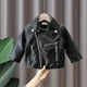 thumbnail image 1 of Chaqueta de cuero Pu Sailing para bebés trajes de primavera para niñas 7-12 m 13-24 m 25-36 m 4-6 años, 1 of 4