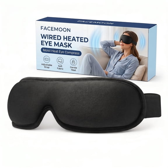 FACEMOON Self-Heating Eye Mask Warm Compress for Dry Tired Eyes, Gentle Heat Therapy, Odorless