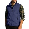 thumbnail image 2 of Gamivast Men's Softshell Vest Sleeveless Windbreaker Jacket Full Zip Outerwear with Zipper Pockets Lightweight Stand Collar for Hiking Golf Casual Outdoor Work Dark Blue XL, 2 of 8
