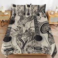 thumbnail image 6 of 3 Pcs Soft Bedding Set, Includes 1 Duvet Cover with Zipper And 2 Pillow,Shams Vintage Guitar With Wings Twin(86"x70"), 6 of 8