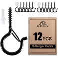thumbnail image 2 of ADIIL 12 ganchos para luces de cadena, ganchos Q con hebilla de seguridad, ganchos para luces exteriores a prueba de viento para colgar luces de patio, luces navideñas y plantas, 2,2 pulgadas, negro, 2 of 4