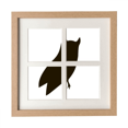 thumbnail image 1 of Black Owl Animal Portrayal Frame Wall Tabletop Display 4 Openings Picture, 1 of 3