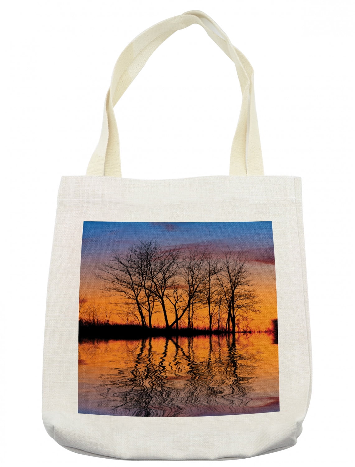 Women Canvas Shoulder Bag Sunset Backgrounds Tote Handbag Mini Single Crossbody Messenger Bag Long Strap Shopping Bag Pouch