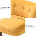 thumbnail image 6 of Makeup Vanity Stool Dressing Table Accent Chair Set of 2 Velvet Tufted Upholstered Cushioned Wood Leg Home Bedroom Living Room Mustard, 6 of 8