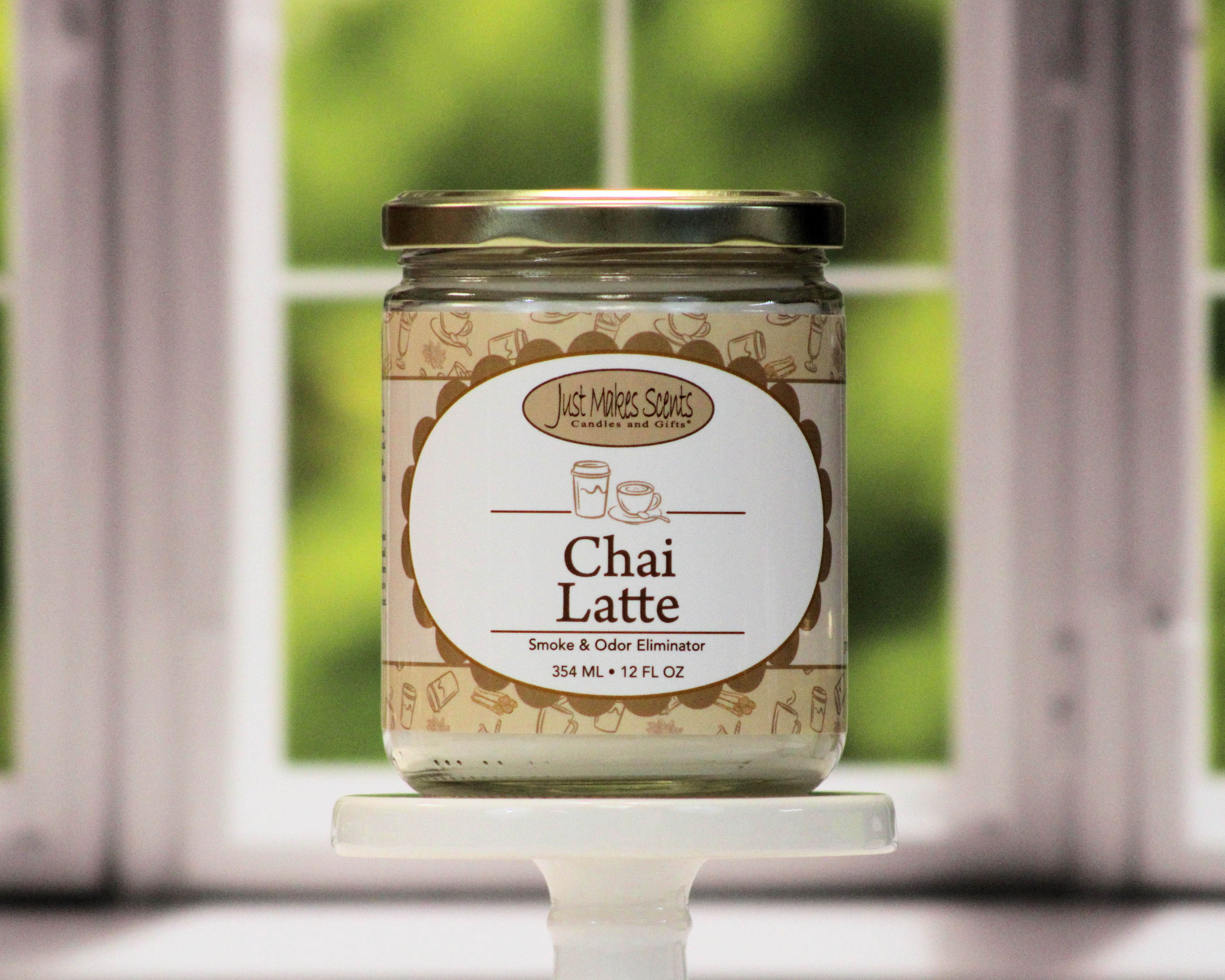 Chai Latte Smoke and Odor Eliminator Salsa Jar Candle 12oz -Just Makes Scents Candles & Gifts