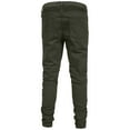 thumbnail image 3 of J. METHOD Men’s Jogger Pants Casual Moto Biker Zipper Slim Fit French Terry Fleece Tapered Leg Elastic Waist NEMP20 Olive L, 3 of 6