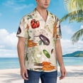 thumbnail image 3 of Honeii Cute Vegetables Print Men’s Hawaiian Shirt,Classic Button-Down Short Sleeve Shirt, for Beach, Vacation, and Outdoor Activities,Medium, 3 of 7