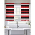 thumbnail image 5 of Red Black Sheer Curtains 45 Inches Long 2 Panels Grey Stripes Abstract Modern Geometric Stripe Light Filtering Semi Sheer Window Curtains Drapes for Bedroom Living Room 52"x45", 5 of 7