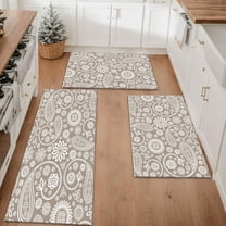 Farmhouse Kitchen Rugs Set 3 Piece, Boho Kitchen Mats for Floor, Non-Slip Kitchen Rug Waterproof Mats for Kitchen, Runner Rugs for Hallway Laundry Holiday Sink Decor