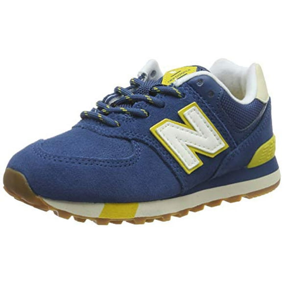 New Balance Baby 574 V1 Classic-Lace Up Sneaker, Nb Dark Blue/Chartreuse, 3 US Uni Infant