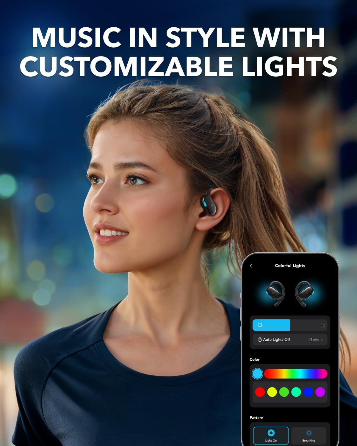 Soundcore V20i by Anker Open-Ear Headphones, Adjustable Ear Hooks, Ultra-Comfort, Black