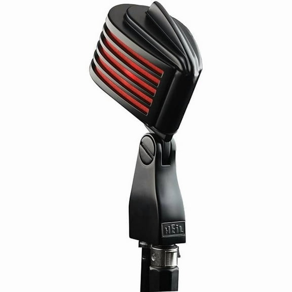 Heil The Fin Dynamic Microphone for Live Sound Applications and Video Podcasting, XLR Microphone with Vintage Appeal, Wide Frequency Response, and Superior Rear Noise Rejection - Black/Red